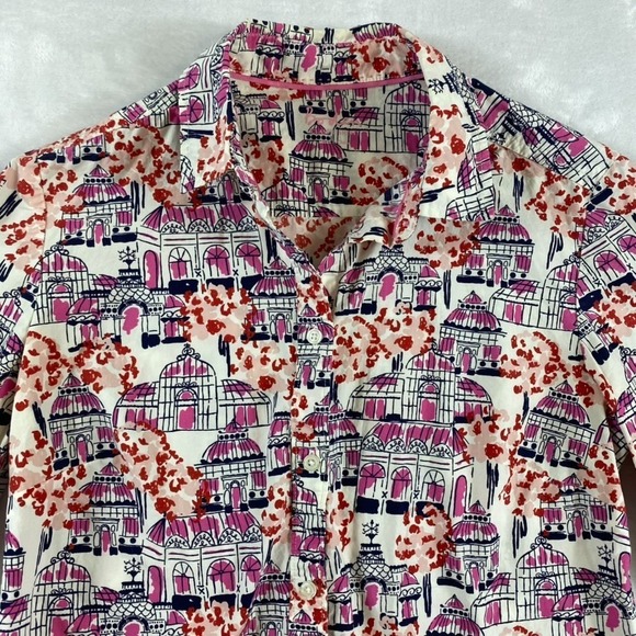 Boden Tops - Boden Sienna Button Up Shirt Sz 4 All Over Print Botanical Greenhouse Unique